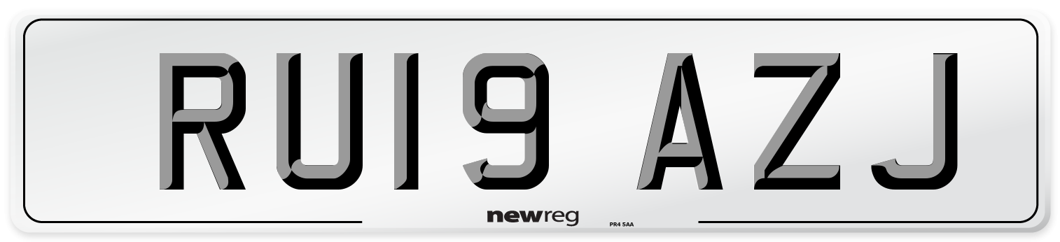 RU19 AZJ Number Plate from New Reg